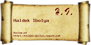 Haldek Ibolya névjegykártya